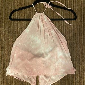 Pink and White Tye Dye Halter Top